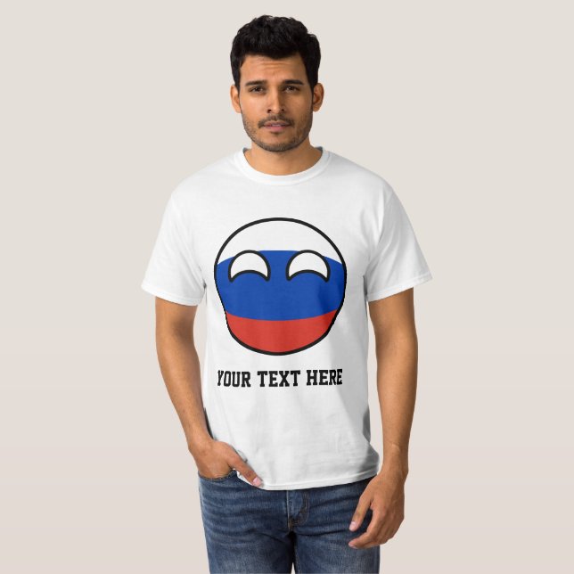 Camiseta Rússia Geeky de tensão engraçada Countryball (Frente Completa)