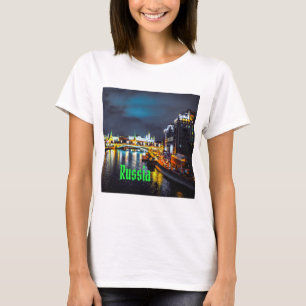 Camiseta Rússia ou Federação Russa de Moscou à noite
