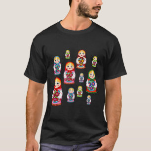 Camiseta Rússia Presente Bonecas Nidificadoras Russas Matry