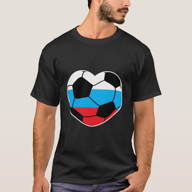 Camiseta Rússia Soccer Ball Heart Jersey (Frente)