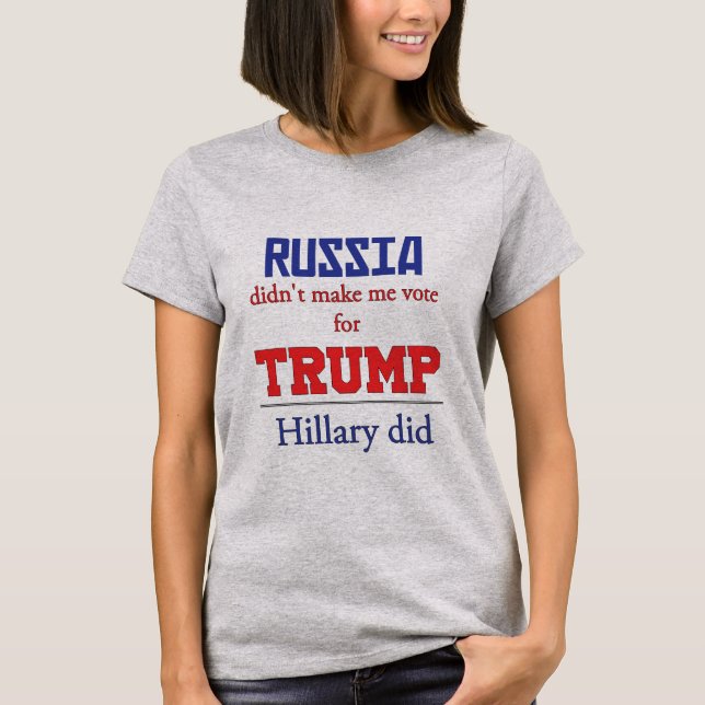 Camiseta Rússia, trunfo, Hillary (Frente)