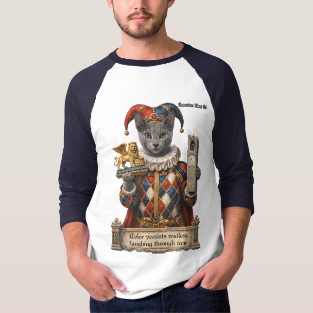 Camiseta Russian Blue Arlequin Cat (Frente)