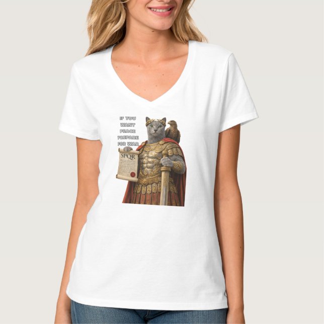 Camiseta Russian Blue Caesar Cat (Frente)