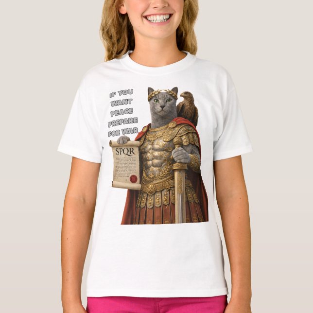 Camiseta Russian Blue Caesar Cat (Frente)