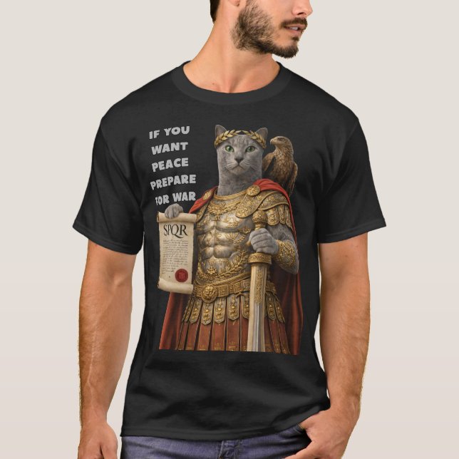 Camiseta Russian Blue Caesar Cat (Frente)