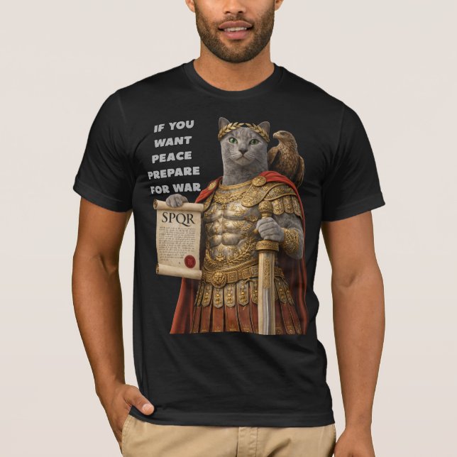 Camiseta Russian Blue Caesar Cat (Frente)