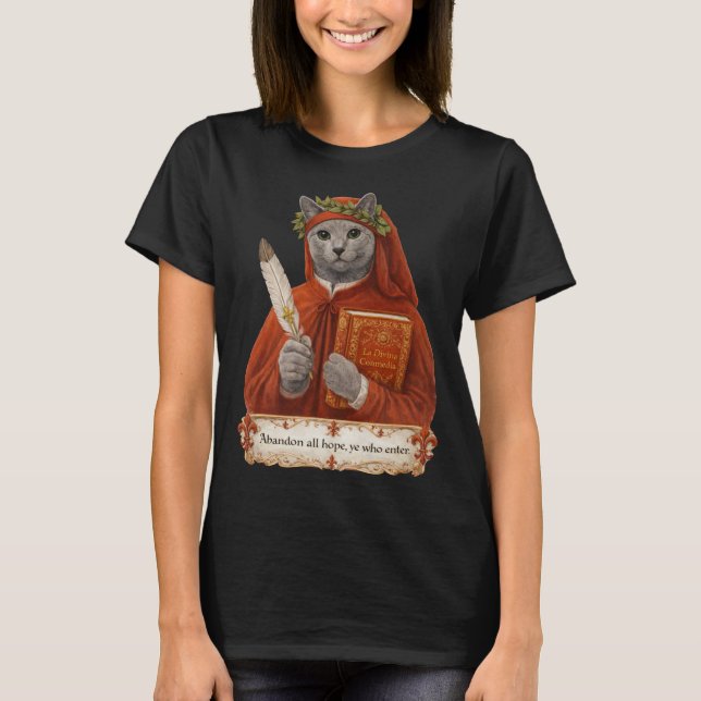Camiseta Russian Blue Dante Alighieri Cat (Frente)