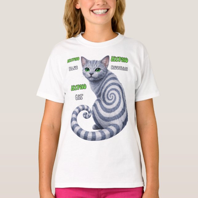 Camiseta Russian Blue Hypno Cat (Frente)