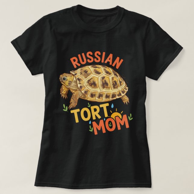 Camiseta Russian Tort Mom Gift for her Tortoise Mom (Frente do Design)