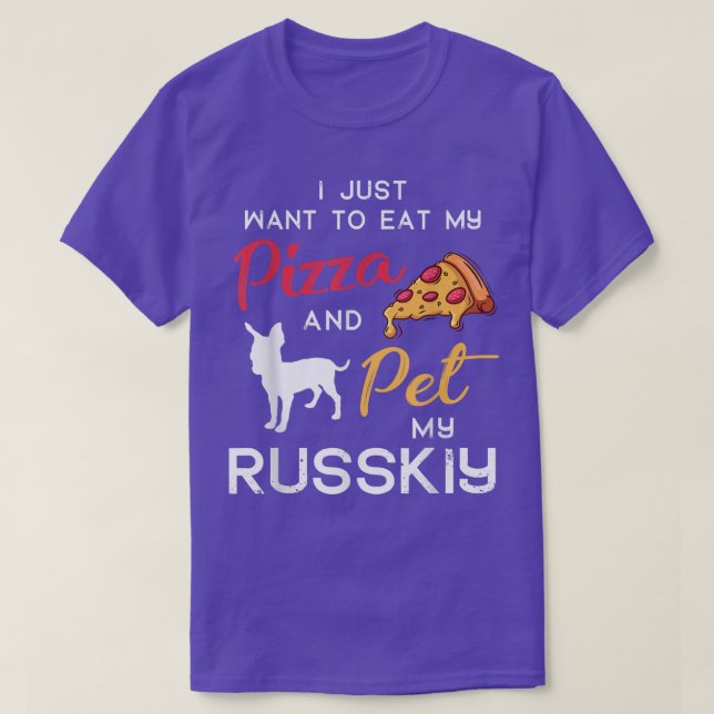 Camiseta Russkiy Dog Pizza Proprietário de Natal Aniversári (Frente do Design)