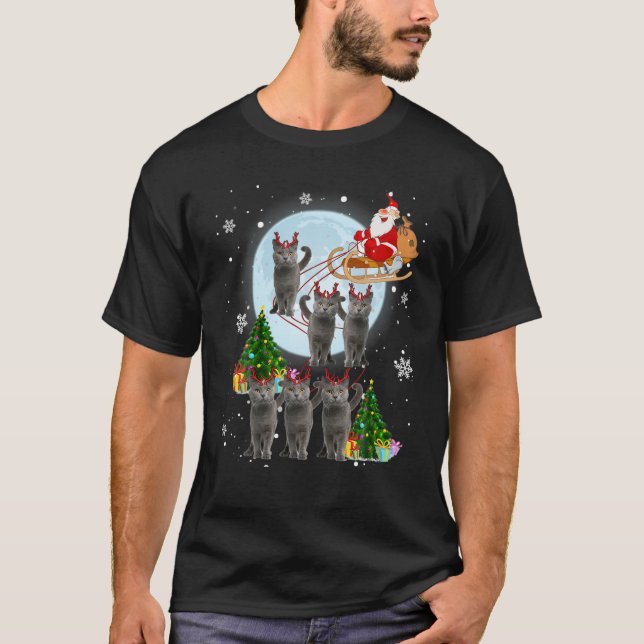 Camiseta Russo Blue Reindet Natal Russo Blue Cat L (Frente)