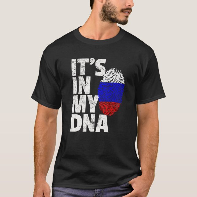 Camiseta Russo Sinalizador Rússia Está no meu DNA Natal Pre (Frente)