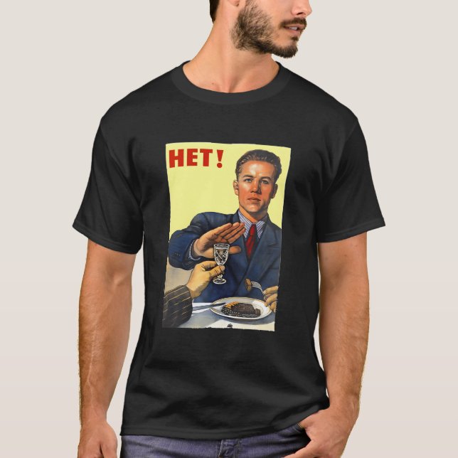 Camiseta Russo Soviética Propaganda Sem Álcool (Frente)