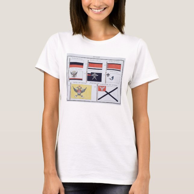 Camiseta Russos Flags, de um livro francês de Flags, c.1819 (Frente)