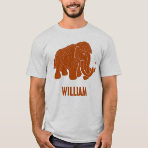 Camiseta Rust Red Cartoon Wooly Mammoth Personalizado