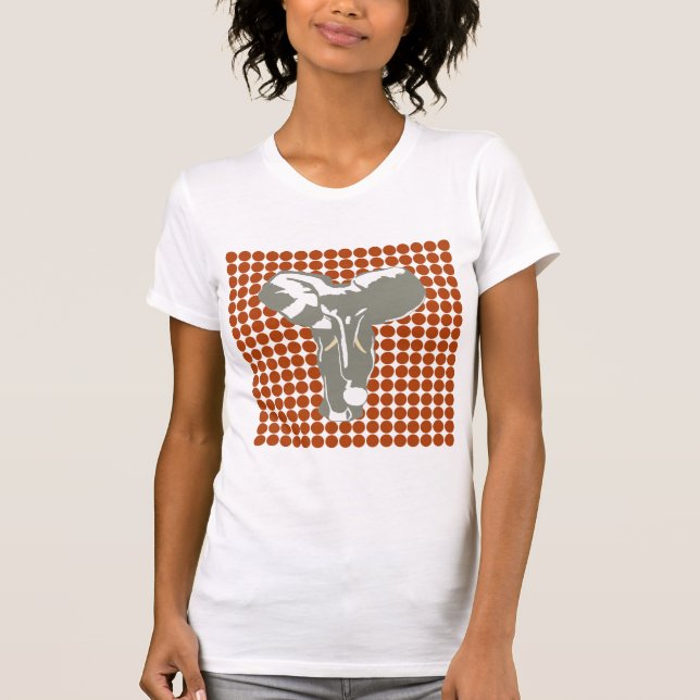 Camiseta Rust Safari Dot com Elefante de Arte Pop (Frente)