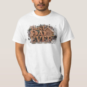 Camiseta *~* Rustic AP86 MELHOR PAI NUNCA Dia de os pais