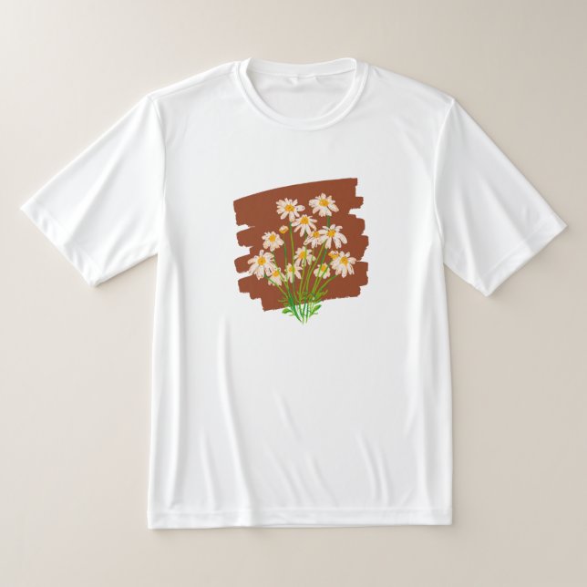 Camiseta Rustic floral design on brown background (Postura )