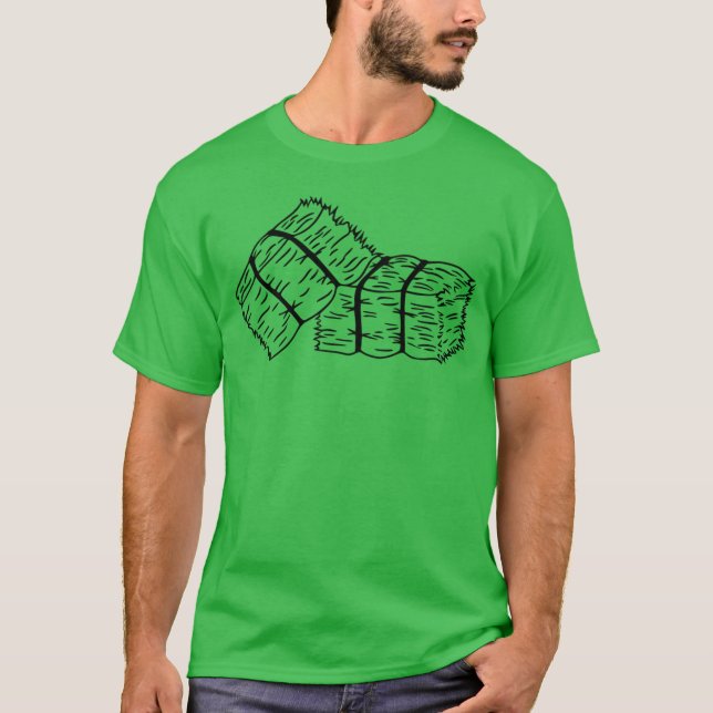 Camiseta Rustic Hay Bales Sketch (Frente)