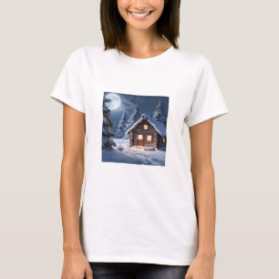 Camiseta Rustic Moonlight Cozy Winter Cabin