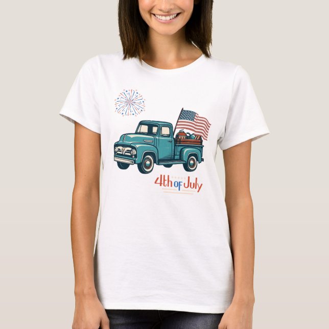 Camiseta Rustic/vintage 4 de julho (Frente)