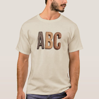 Camiseta Rustic Wood ABC Letters