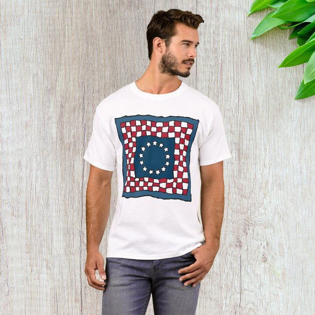 Camiseta Rústica Americana Patriótica Padrão de Inclinação  (Criador carregado)