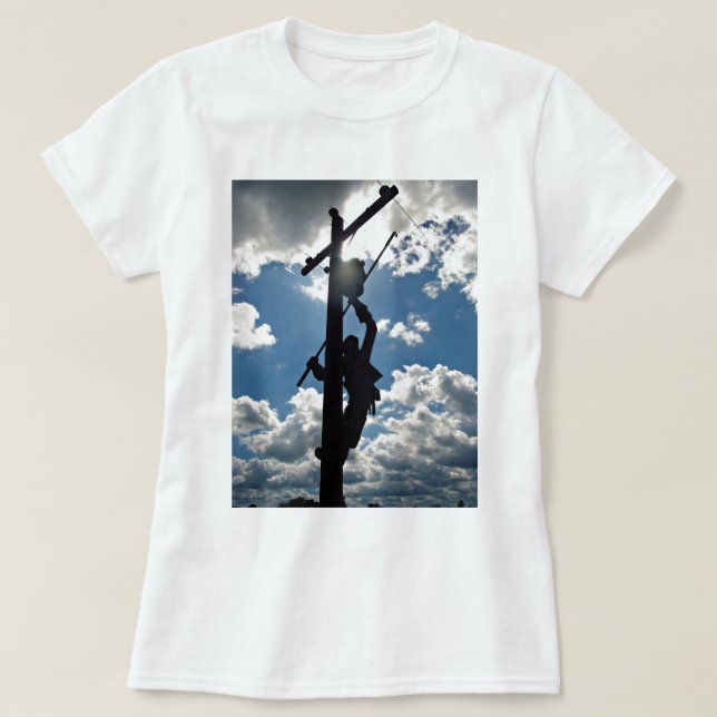 Camiseta Rusty the Lineman (Frente do Design)