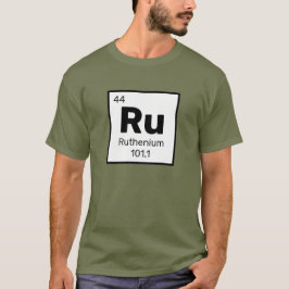 Camiseta Rutênio/Mesa periódica - T-Shirt do Elemento Ru