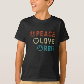 Camiseta Ruth Bader Ginsburg Peace Love RBG - Sinal Feminis