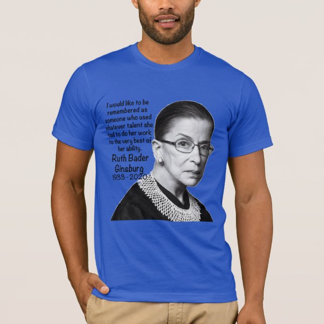 Camiseta Ruth Bader Ginsburg RBG Citação de Honra do Memori (Frente)