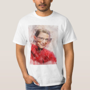 Camiseta Ruth Bader Ginsburg Smiling Watercolor Retrato R