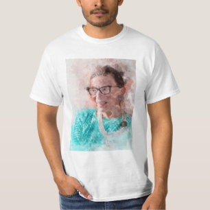 Camiseta Ruth Bader Ginsburg Smiling Watercolor Retrato T