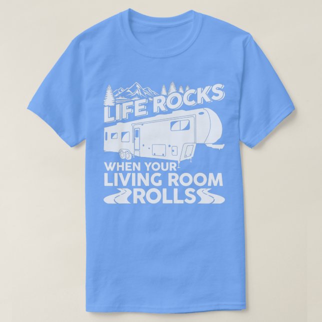 Camiseta RV Camping Funny Road Trip Vacing Quinta Roda (Frente do Design)