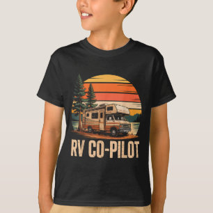 Camiseta Rv co-piloto rv camping camper pôr do sol cênico