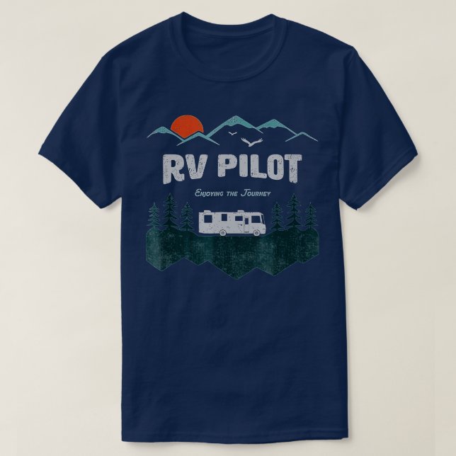 Camiseta RV Pilot Camping  Motorhome ravel Vacation Gift  (Frente do Design)