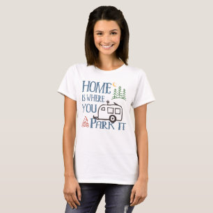 Camiseta Rv que acampa em casa