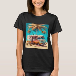 Camiseta RV retrô e palmeiras