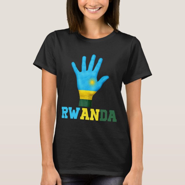 Camiseta RWANDA Passe a bandeira I Love RWANDA Viagem (Frente)