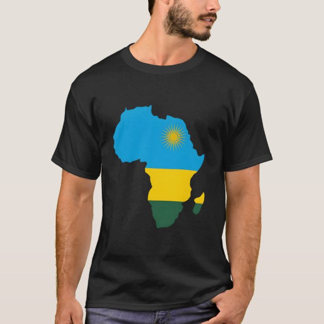 Camiseta Rwandan Pride Rwanda Flag Africa Map (Frente)