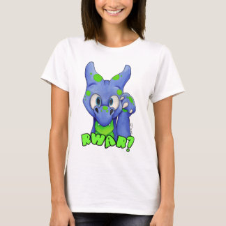 Camiseta RWAR? (Azul) dragão bonito do bebê que ruje