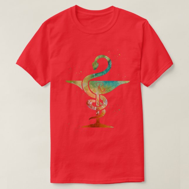 Camiseta Rx Caduceus Art Bowl da Higieia 5 (Frente do Design)