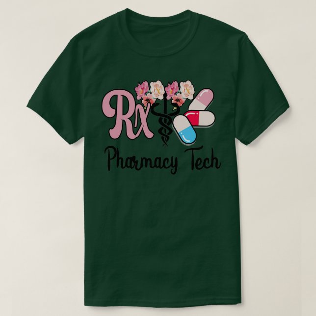 Camiseta RX Pharmacy Tech Pharmacy Technician Pharm Tech 1 (Frente do Design)