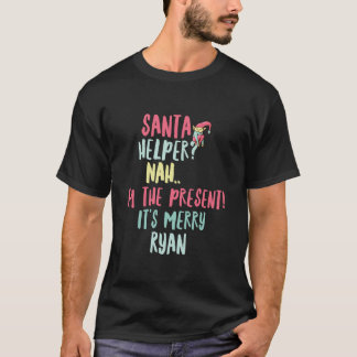 Camiseta Ryan Natal Engraçado Papais noeis de Texto Auxilia