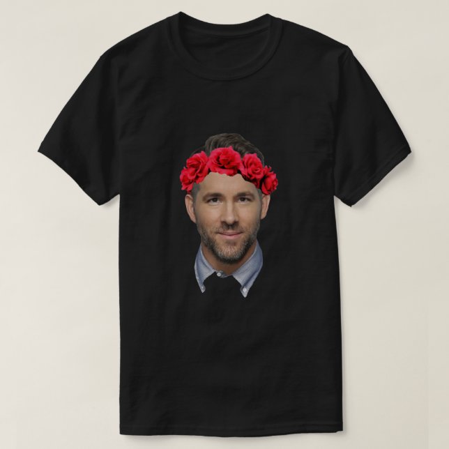 Camiseta Ryan Reynolds Flower Crown Classic (Frente do Design)