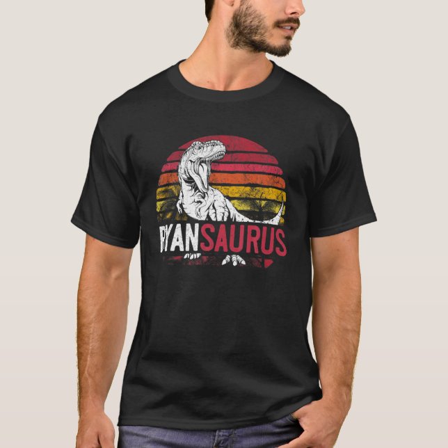 Camiseta Ryan Saurus Funny Personalizado Dinossauro T Rex N (Frente)
