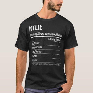 Camiseta Rylie Nutritional Facts Servindo Calorias De Taman