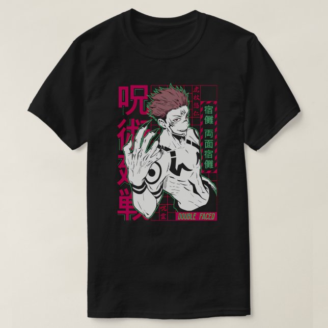 Camiseta Ryomen Sukuna Double Faced Anime Art (Frente do Design)