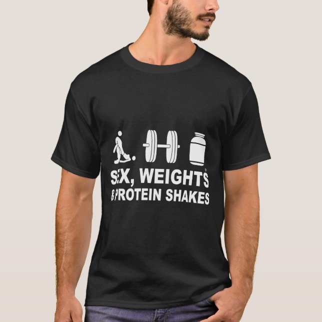 Camiseta S3x Weights And Protein Shakes Funny Saying Quote  (Frente)