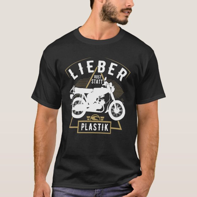 Camiseta S51 Moped Simmi Dois Traços Gdr Rust Em Vez De Pla (Frente)